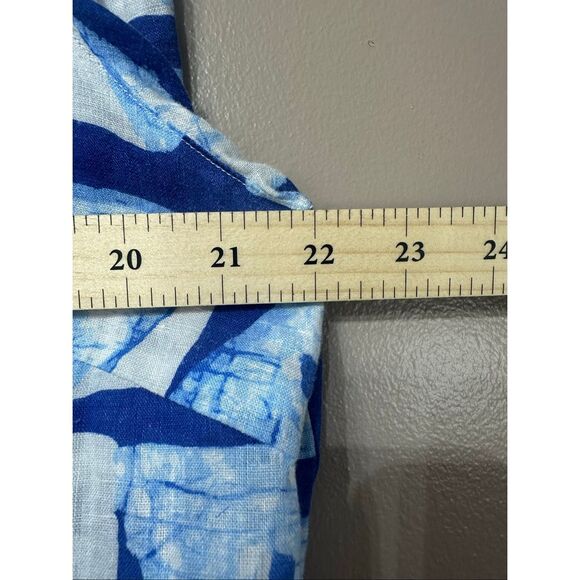 NWOT J.McLaughlin Lois 100% Linen Ikat Triangle Stripes Button Up Shirt Women's - Picture 7 of 10